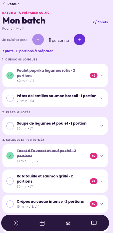 Ton batch cooking guidé