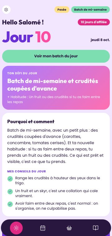 1 action et 1 habitude par jour